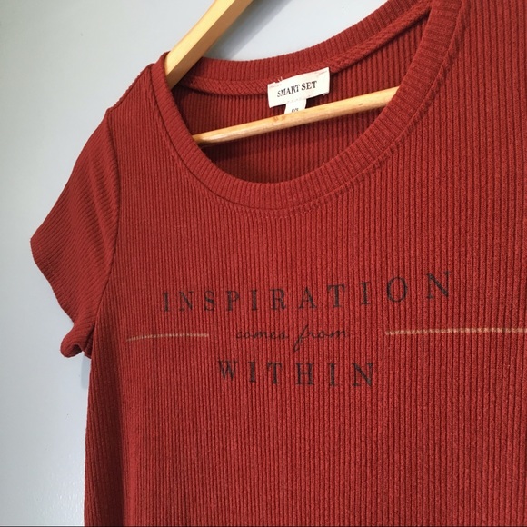 Burgundy Red Short Sleeve Ribbed Sleep Shirt - Picture 3 of 8